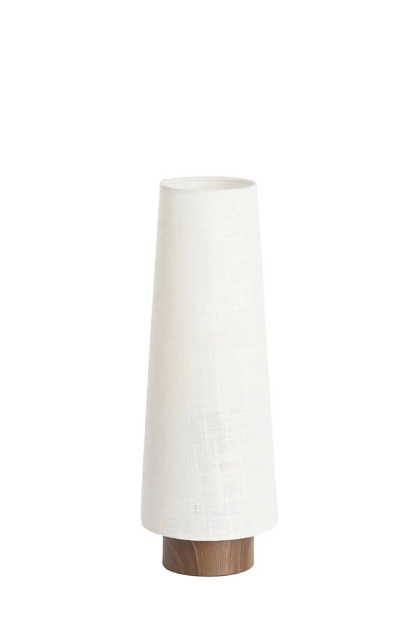 Tafellamp wit Howie met donker hout Ø 15cm Light & Living 8717807759360