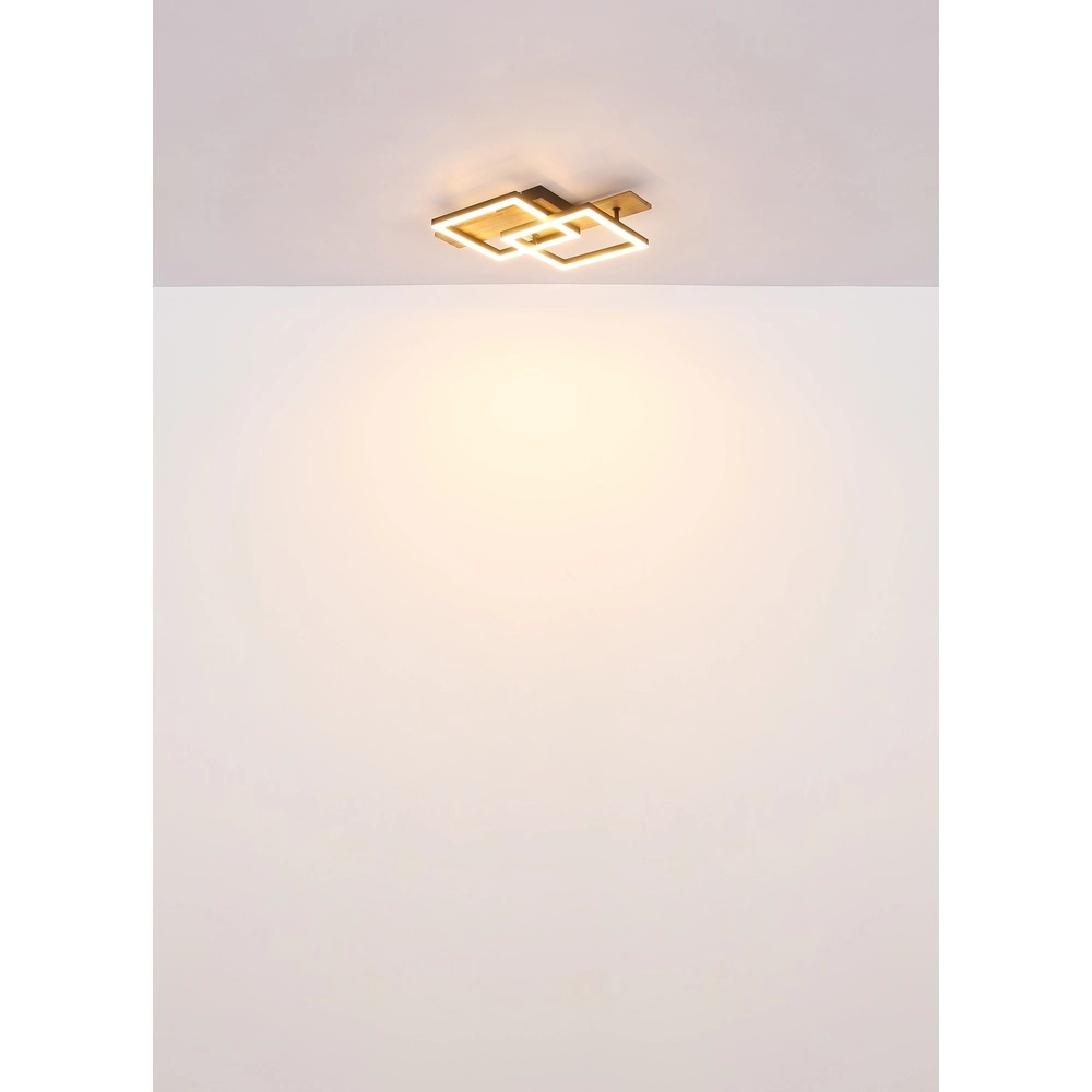 Design plafondlamp Jeffry zwart met hout 44cm Globo 9007371507597