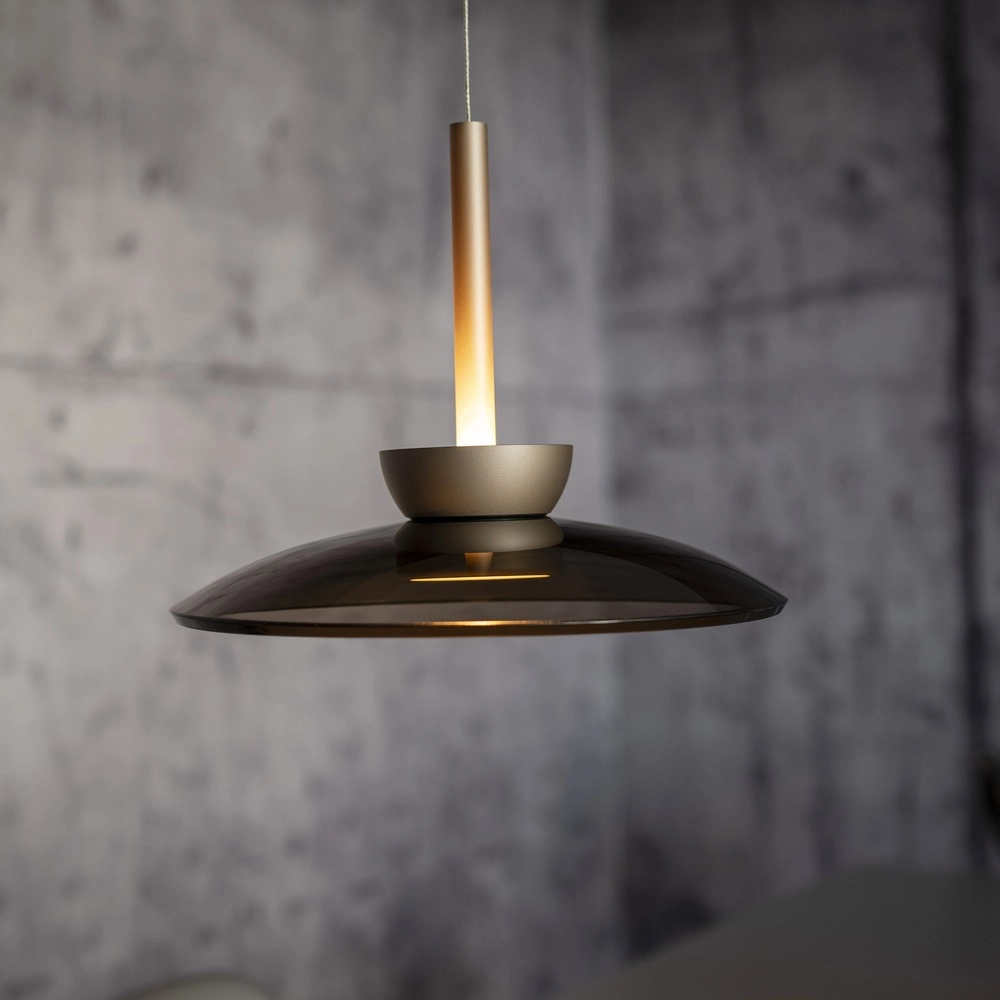 2L eettafel hanglamp Pure Moon bronce met amber glas Paul Neuhaus 4012248392980