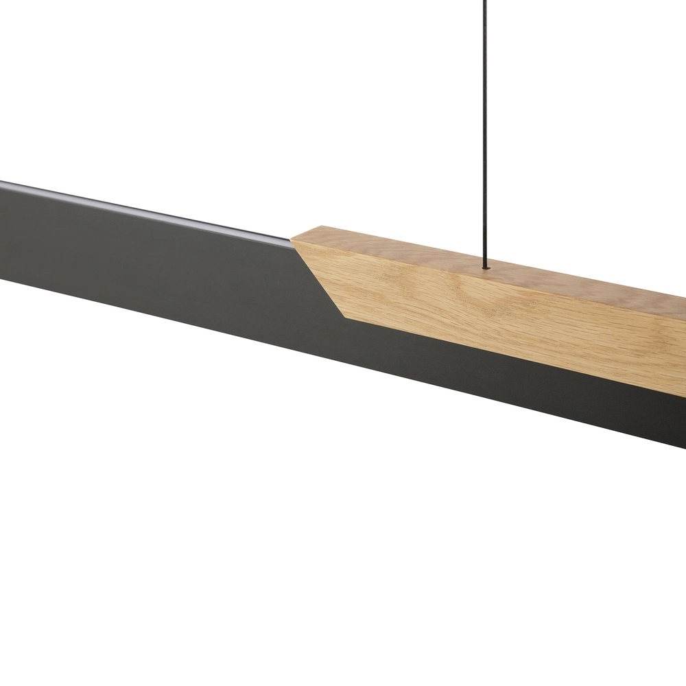 Design hanglamp Arcus zwart met hout Brilliant 4004353463549