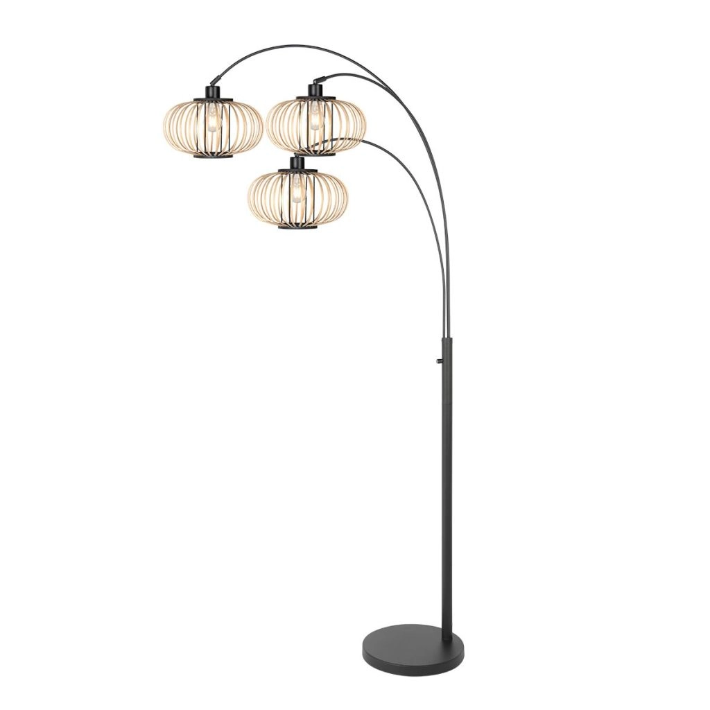 Vloerlamp Sparkled Light met bamboe kappen Steinhauer 8712746182897