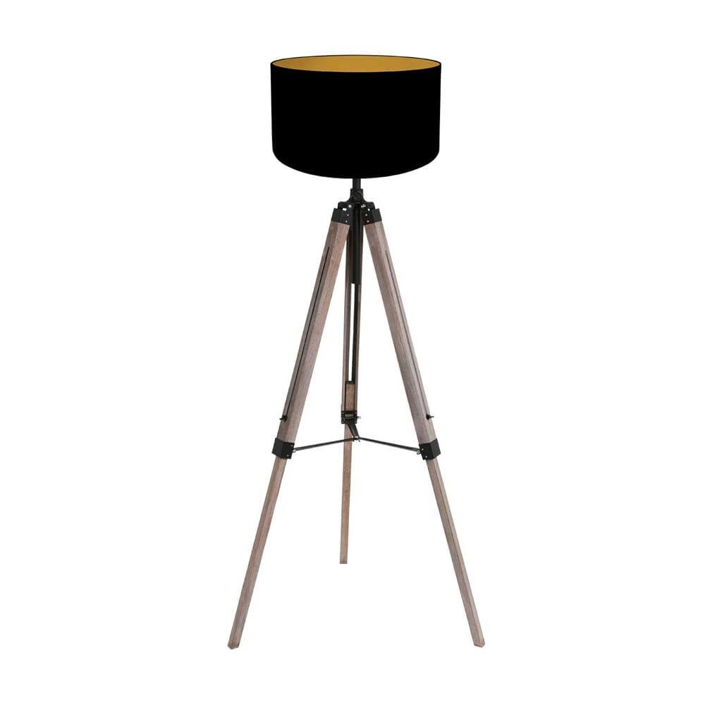 Tripod vloerlamp Triek met zwarte kap