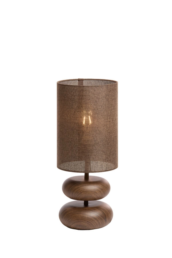 Tafellamp Danialo hout met bruin 50cm Light & Living 8717807759575