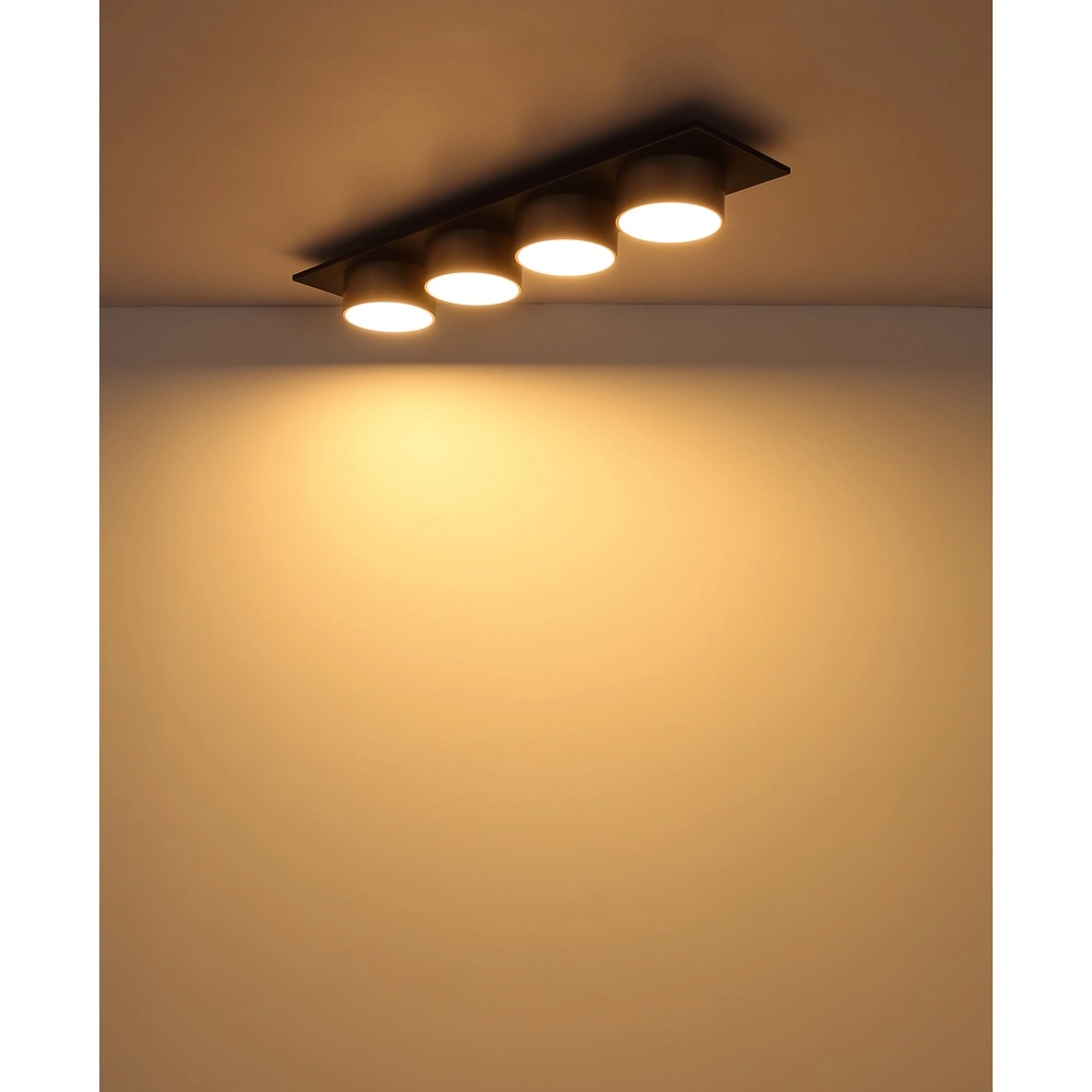 4-lichts plafondlamp Raymond zwart met champagne Globo 9007371525874