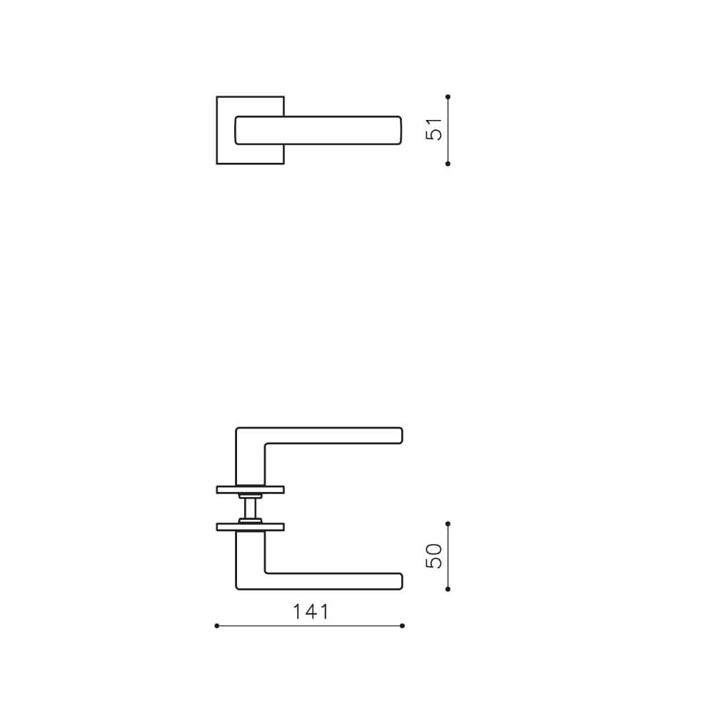 Design deurklink Planet Q mat RVS Olivari 8714186477397
