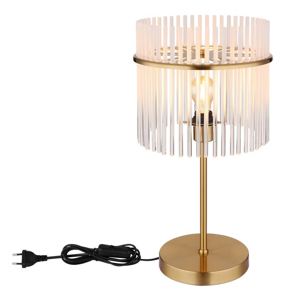 Gouden tafellamp Gorley met glas Ø 30cm Globo 9007371475018
