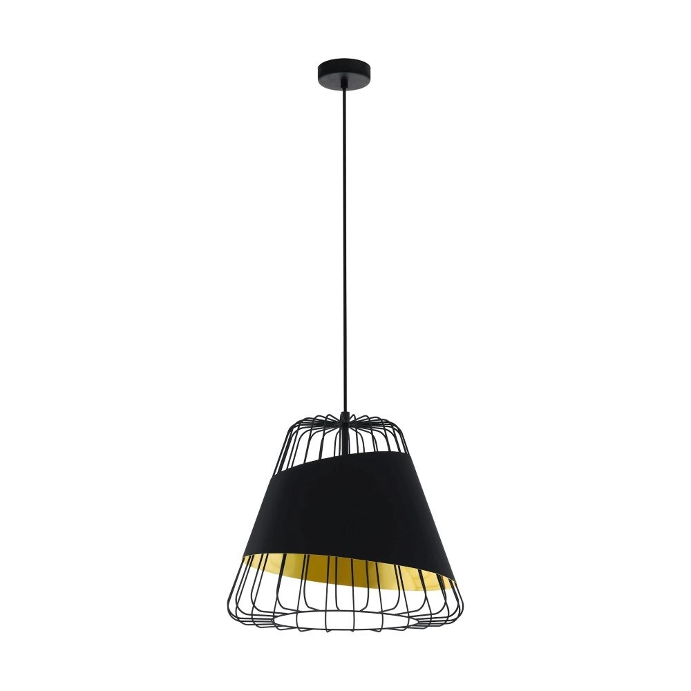 Design hanglamp Austell 43cm zwart met goud Eglo 9002759495091