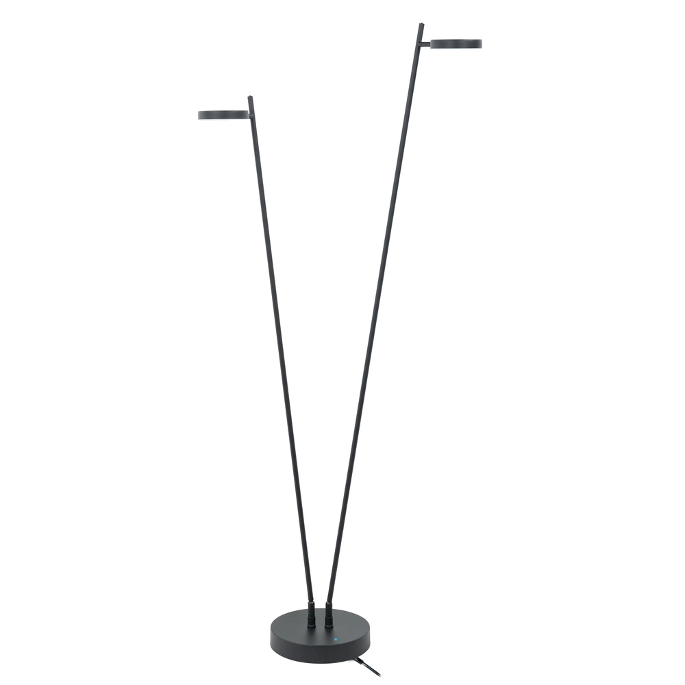 Design vloerlamp Round Move + battery zwart oplaadbaar 2-lichts