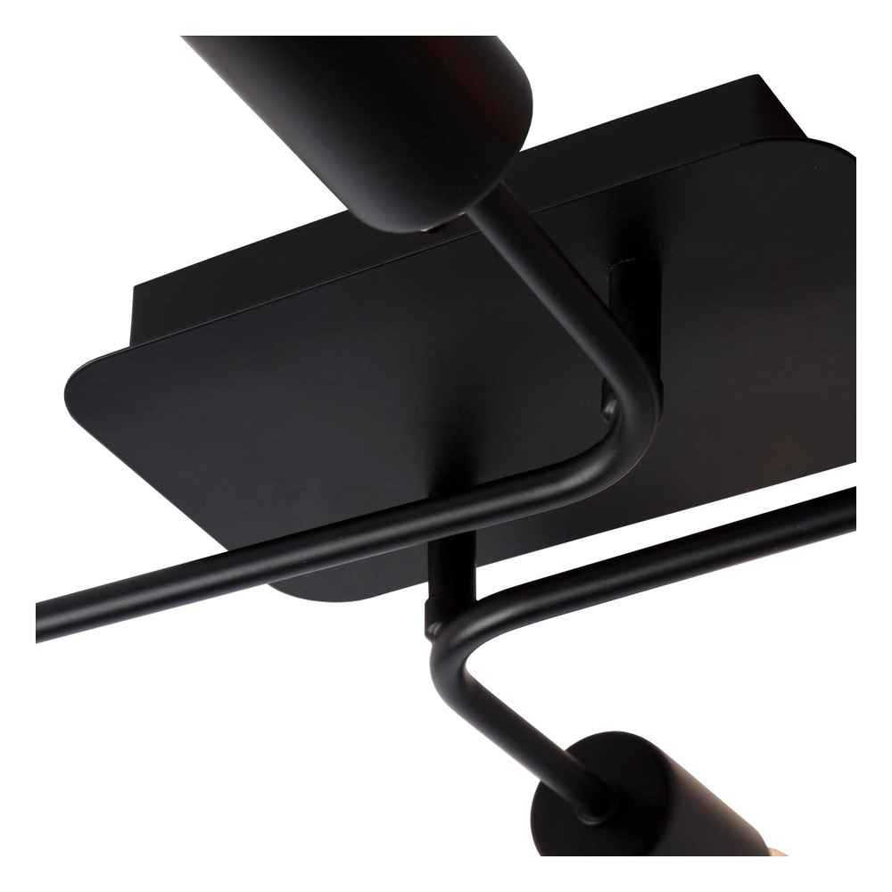 Plafondlamp Lester 4-lichts zwart Lucide 5411212211026