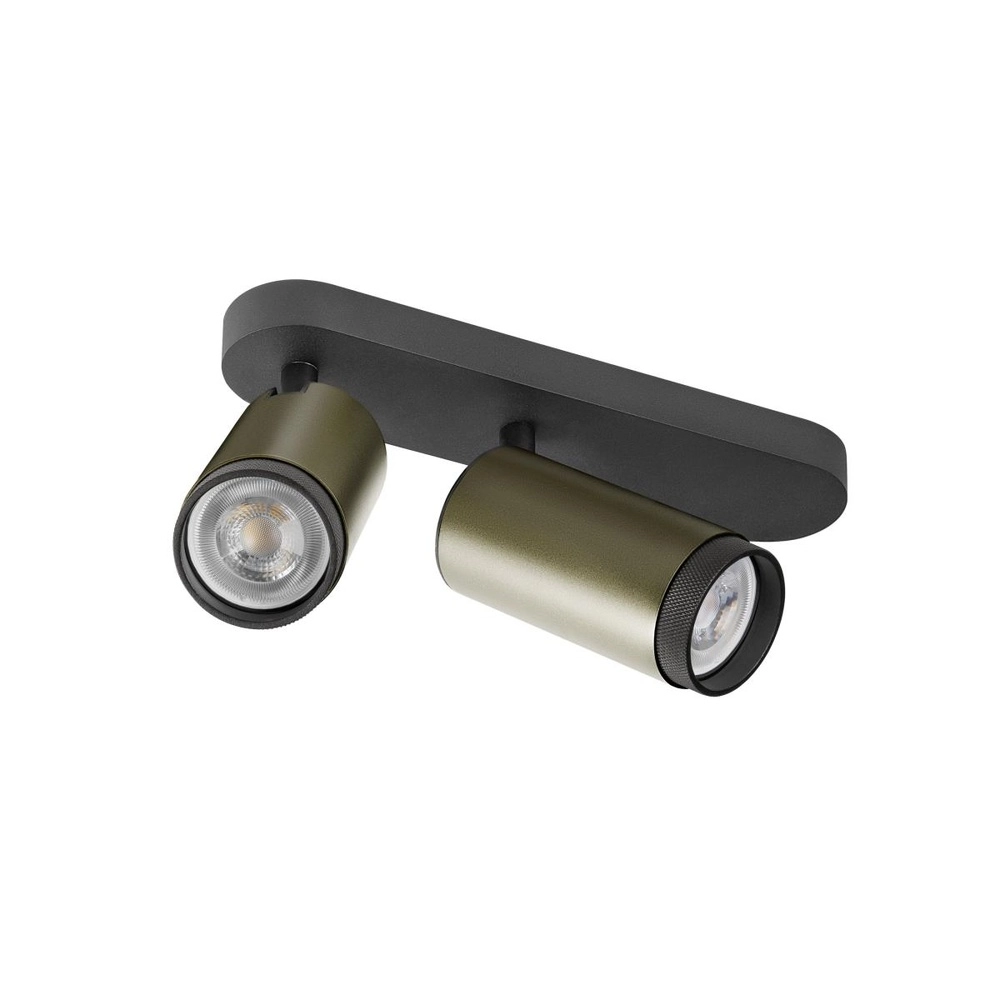 Opbouwspot Grip! L 2-lichts brons met zwarte ring SLV 4024163304382