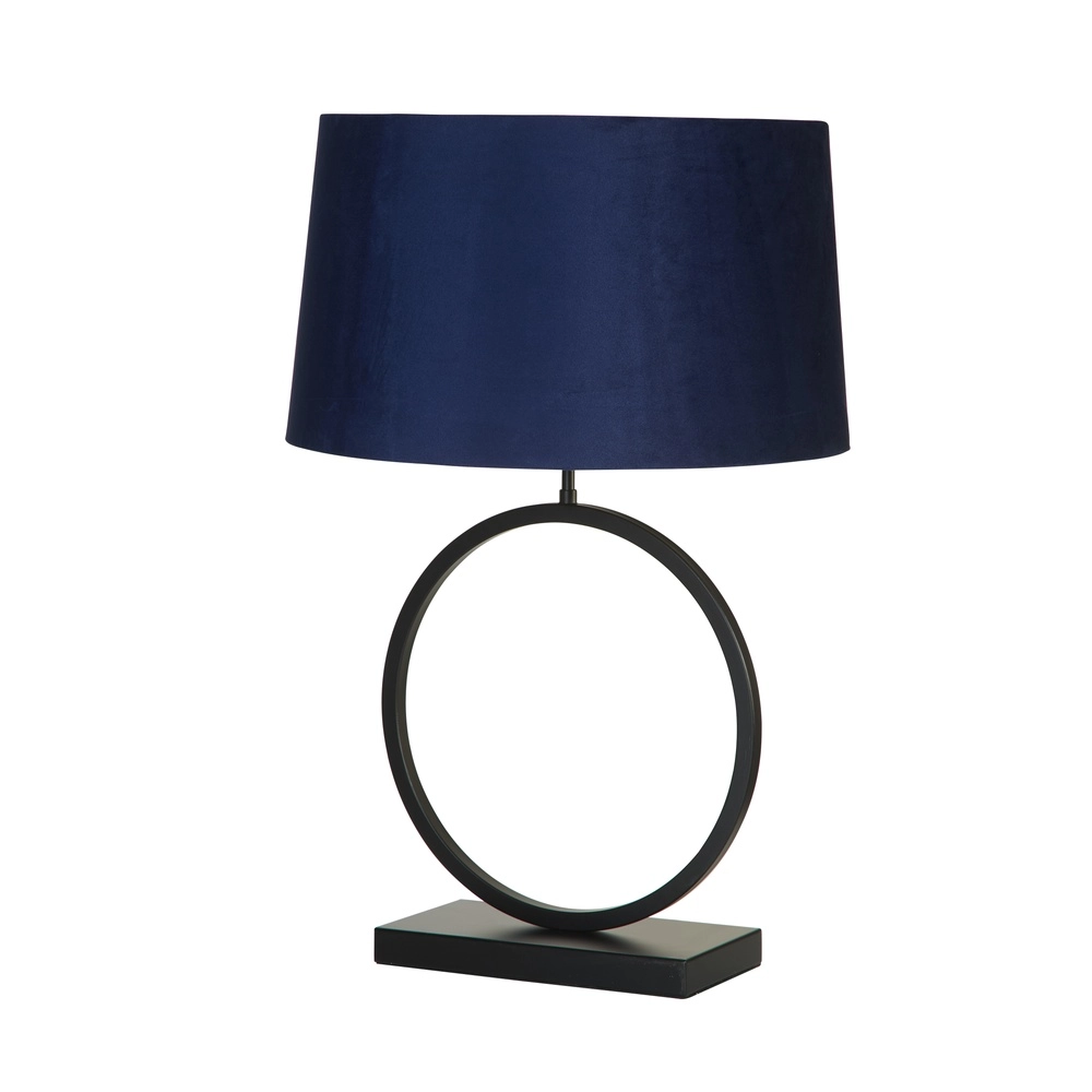 Tafellamp Elegant zwart met blauwe kap