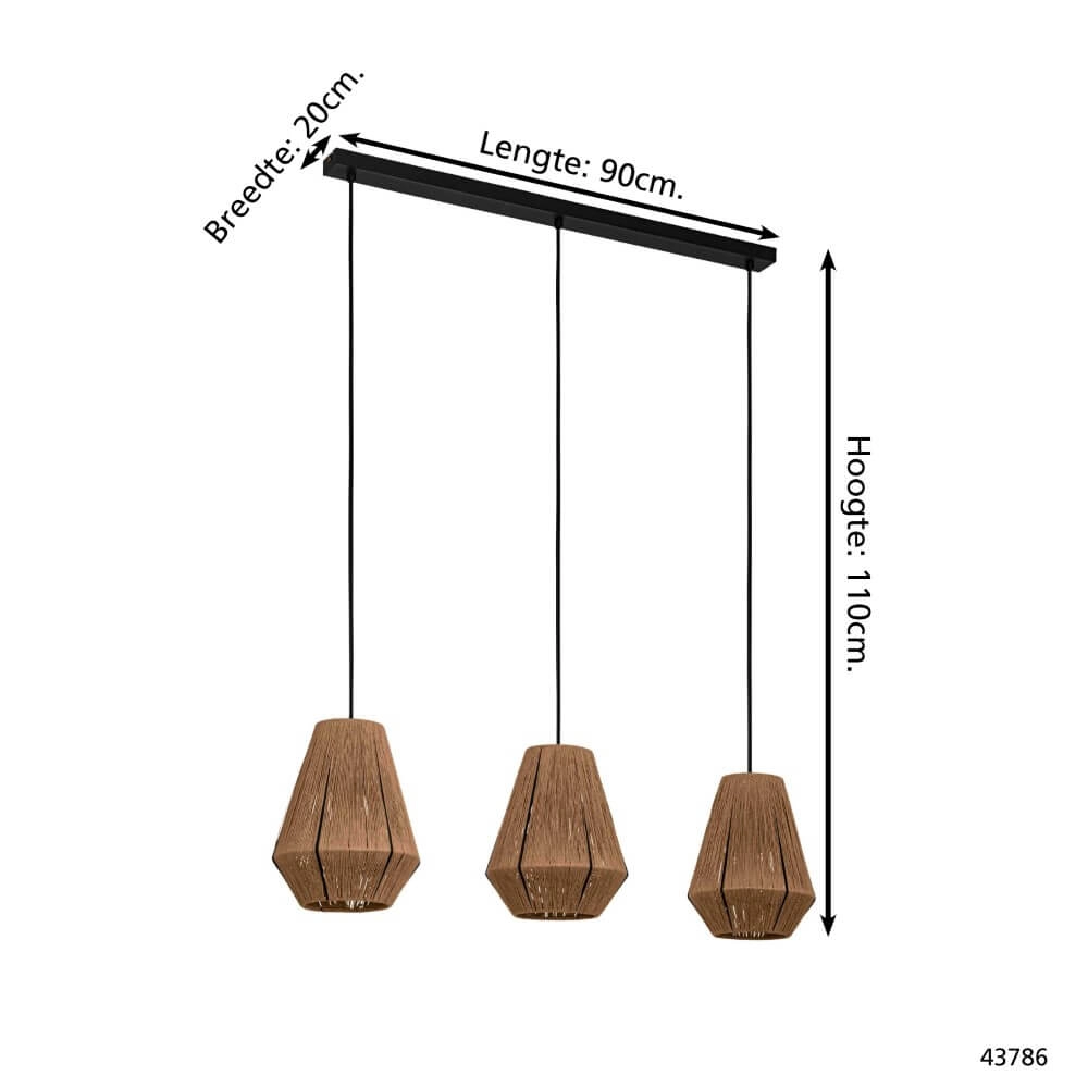 Roten eetkamer hanglamp Alderney Eglo 9002759437862