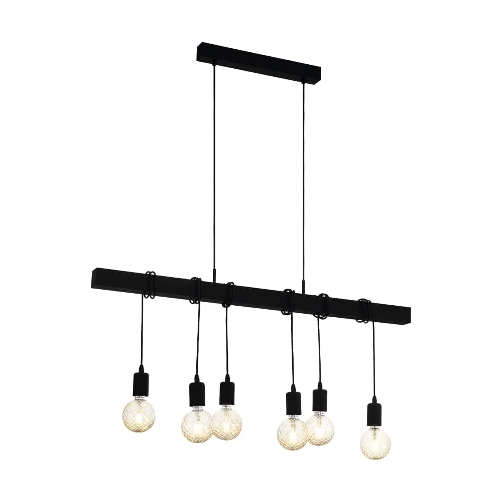 Zwarte hanglamp Townshend 6-lichts