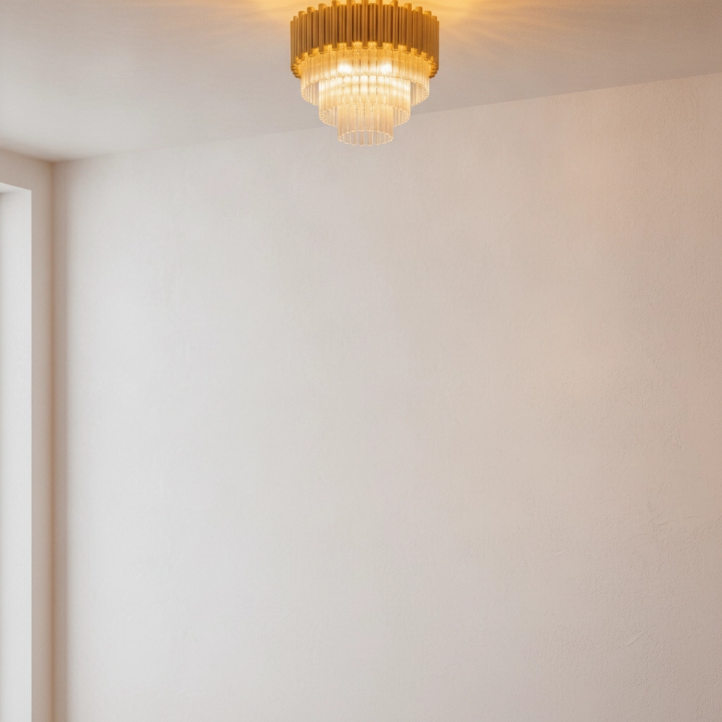 Plafondlamp Magnolia goud met kristal Ø 40cm