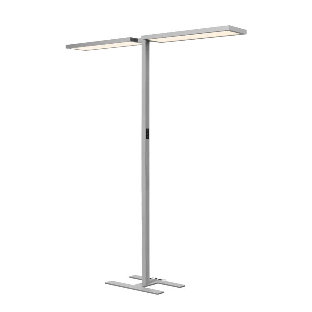 Led kantoor vloerlamp Worklight Pro grijs - dubbel SLV 4024163277952