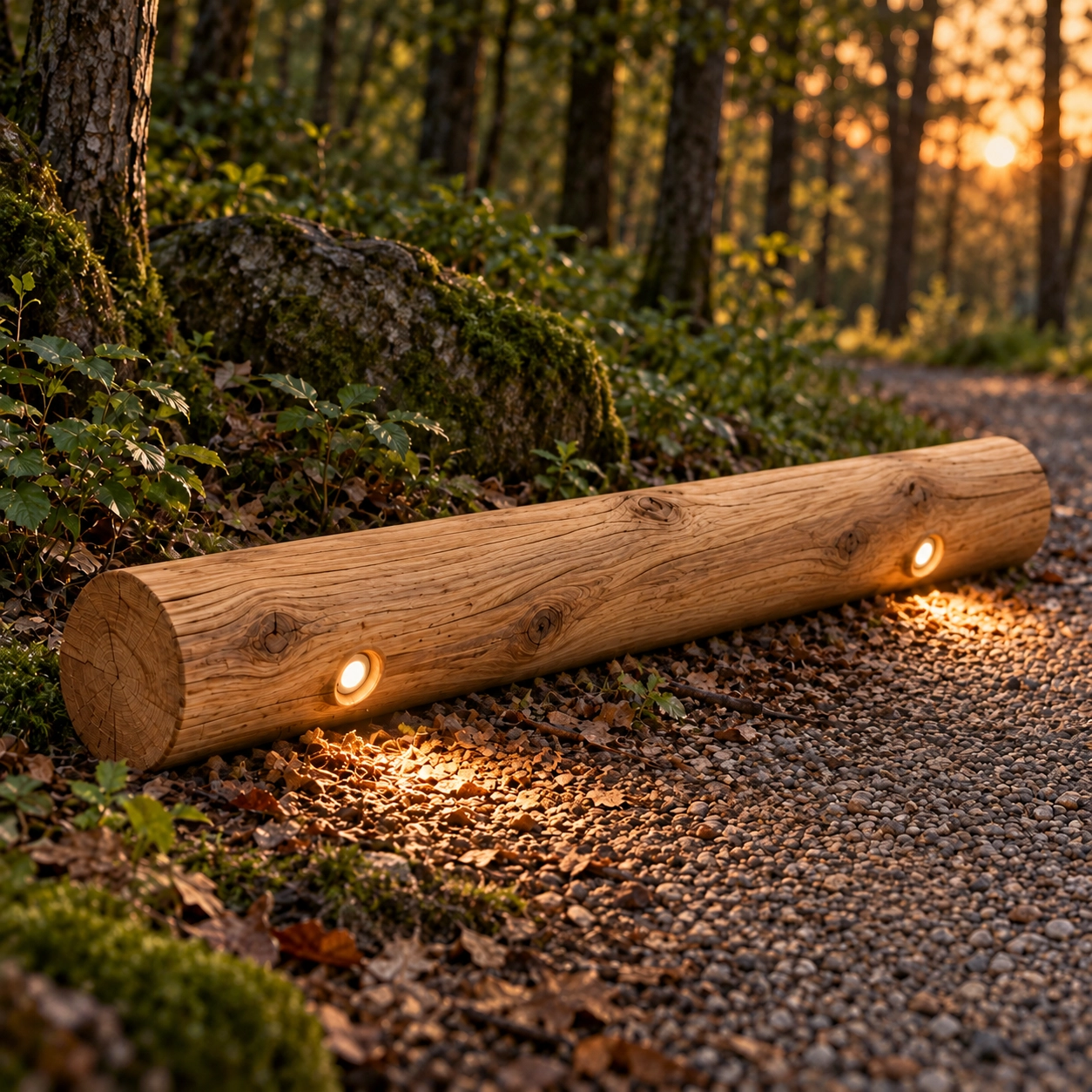 Houten padverlichting Tronco Kastanje - 200cm - 2700K