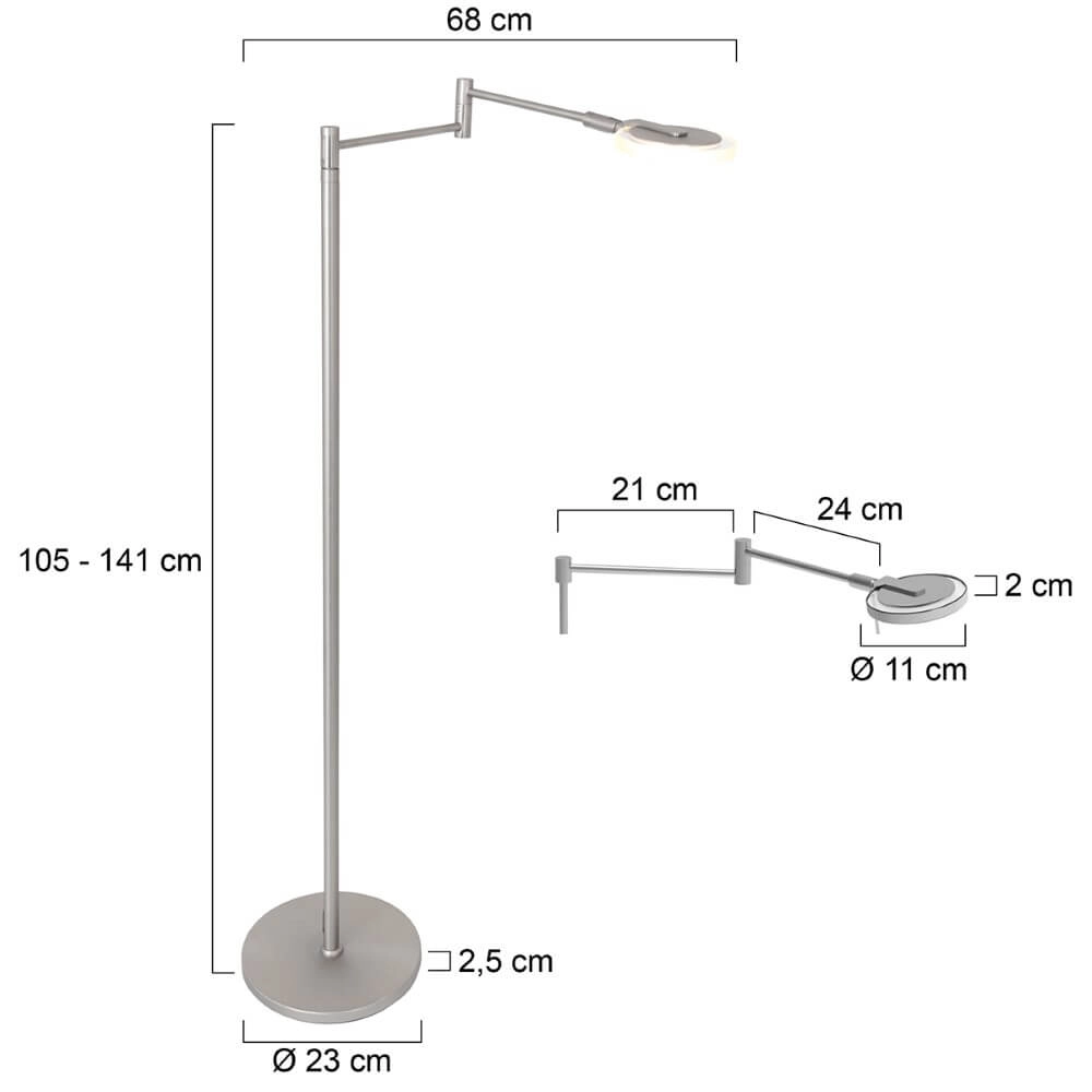 Verstelbare leeslamp Turound RVS Steinhauer 8712746135633