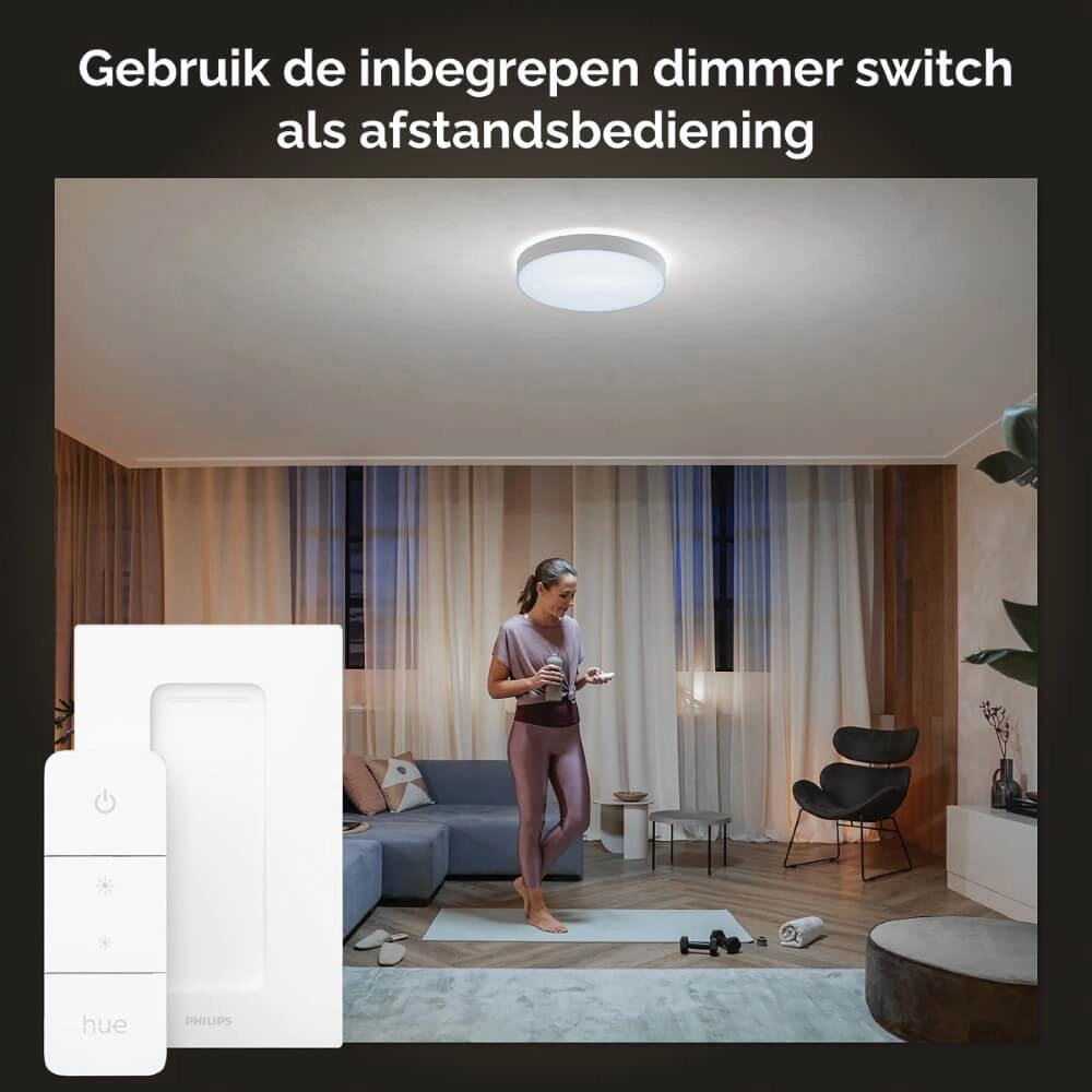 Plafondlamp Hue Enrave L - White Ambiance Ø 42,5cm wit Philips 8718696176450
