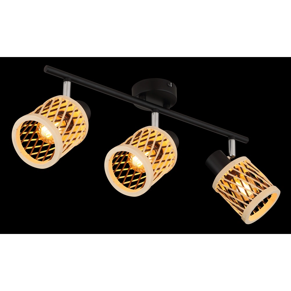 Wandlamp Mali 3-lichts zwart met kapjes Globo 9007371533718