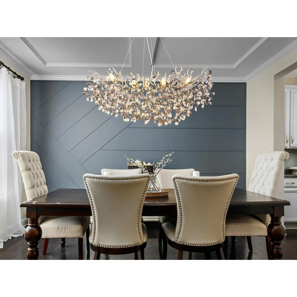 Hanglamp Queena zilvergrijs 100cm Globo 9007371531691