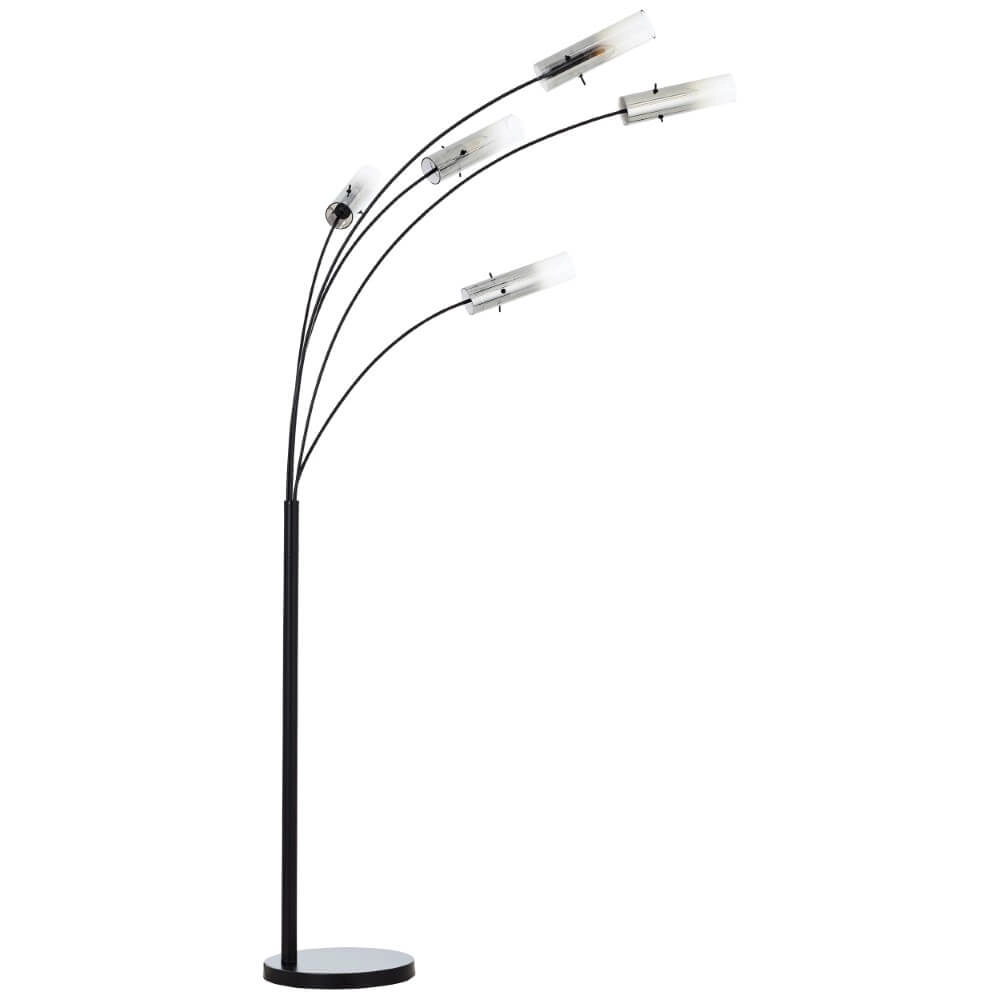 Vloerlamp Glasini zwart met smoke glas