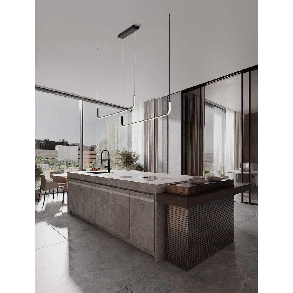 Strakke hanglamp Strita zwart dubbel Lyora 5212017455680