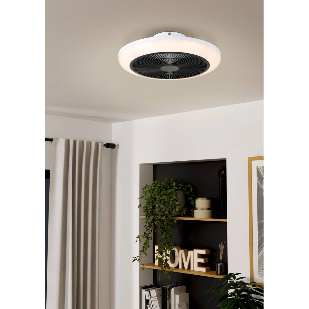 Plafondventilator Sayulita wit met zwart Ø 46cm Eglo 9002759352349