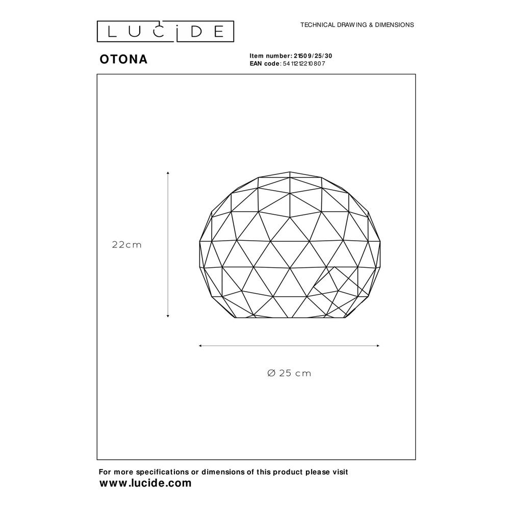 Moderne tafellamp Otona zwart Lucide 5411212210807