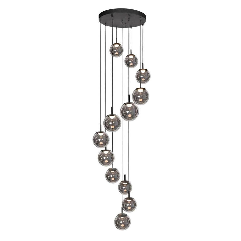 Vide hanglamp Bollique zwart 12-lichts