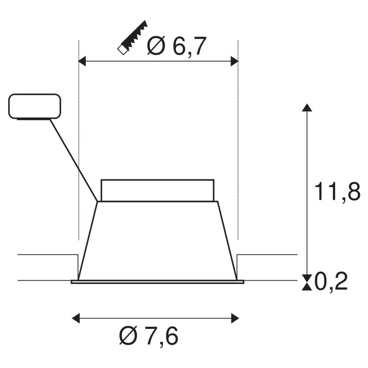 Inbouwspot Horn GU10 Blowerdoor getest zwart SLV 4024163255219