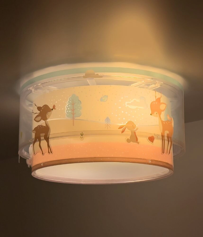 Kinderkamer plafondlamp Loving Deer roze Dalber 8420406003252