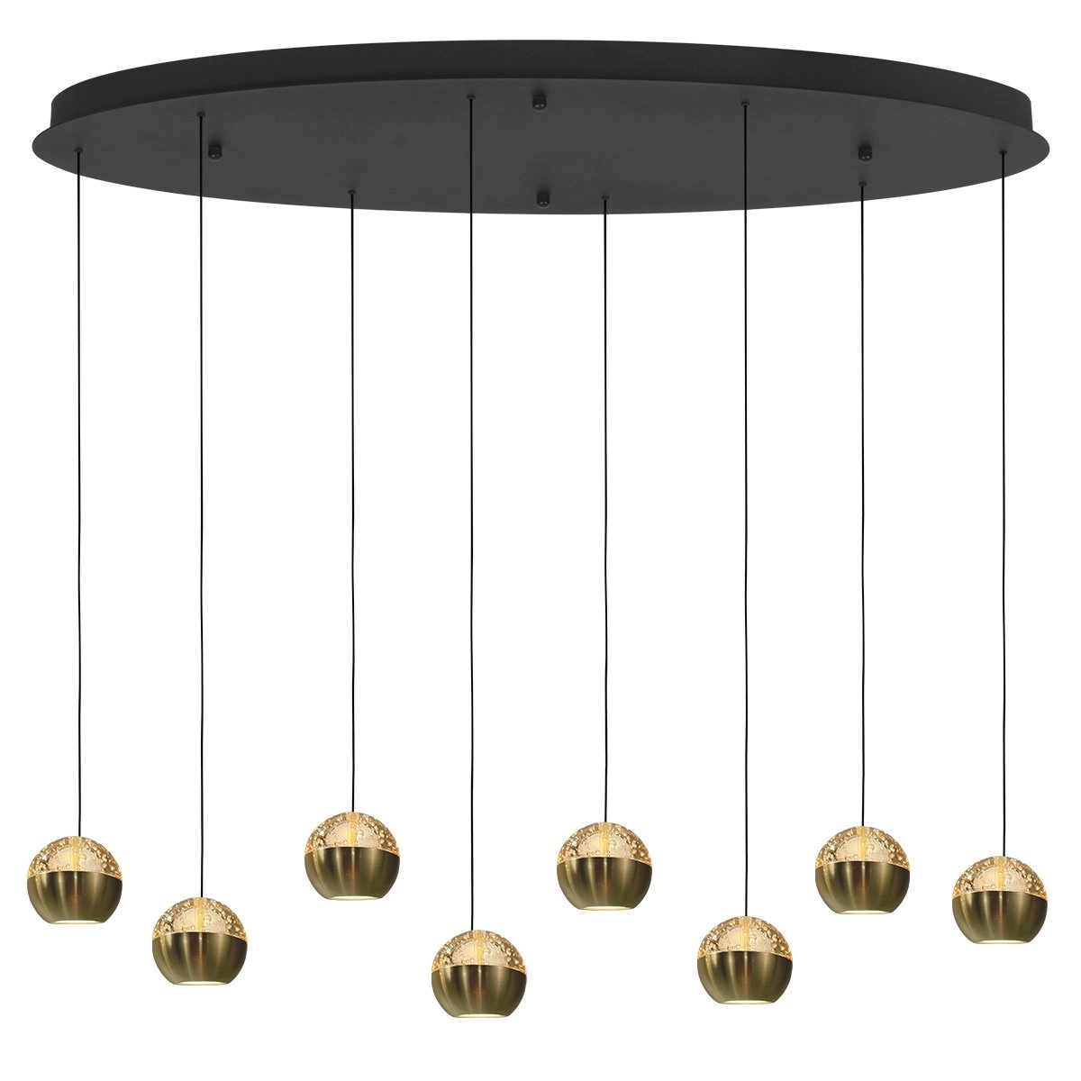 Ovale hanglamp Belluno 8-lichts led - messing Steinhauer 8712746183993