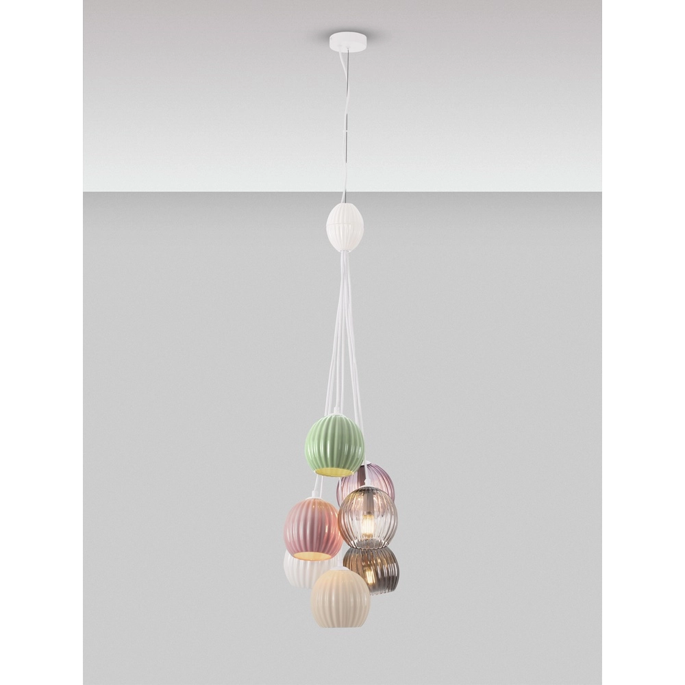 Gekleurde hanglamp Meline 7-lichts Lyora 5212017474001