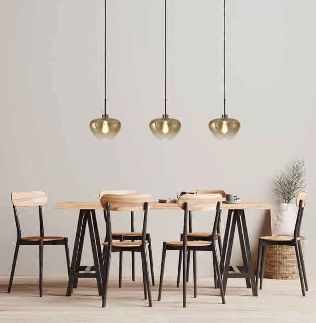 3-lichts hanglamp Genua bruin met goud glas Ø 29cm Masterlight 8718121356938