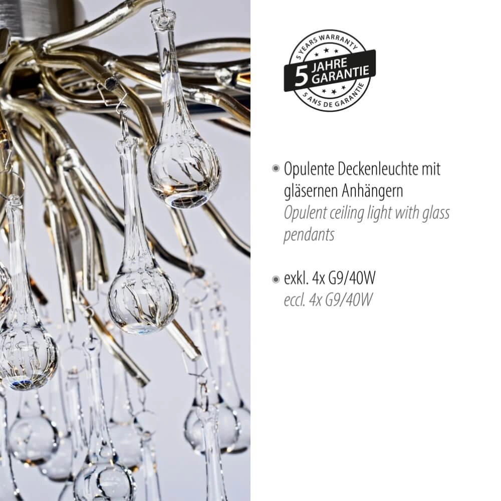 Kroonluchter Icicle metaal 60cm Paul Neuhaus 4012248352076