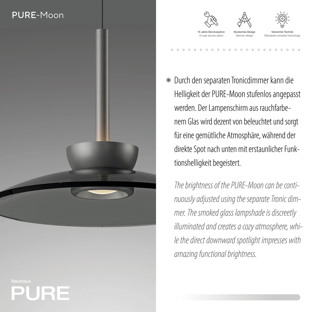 Hanglamp Ø 32cm Pure Moon met smoke glas Paul Neuhaus 4012248386293