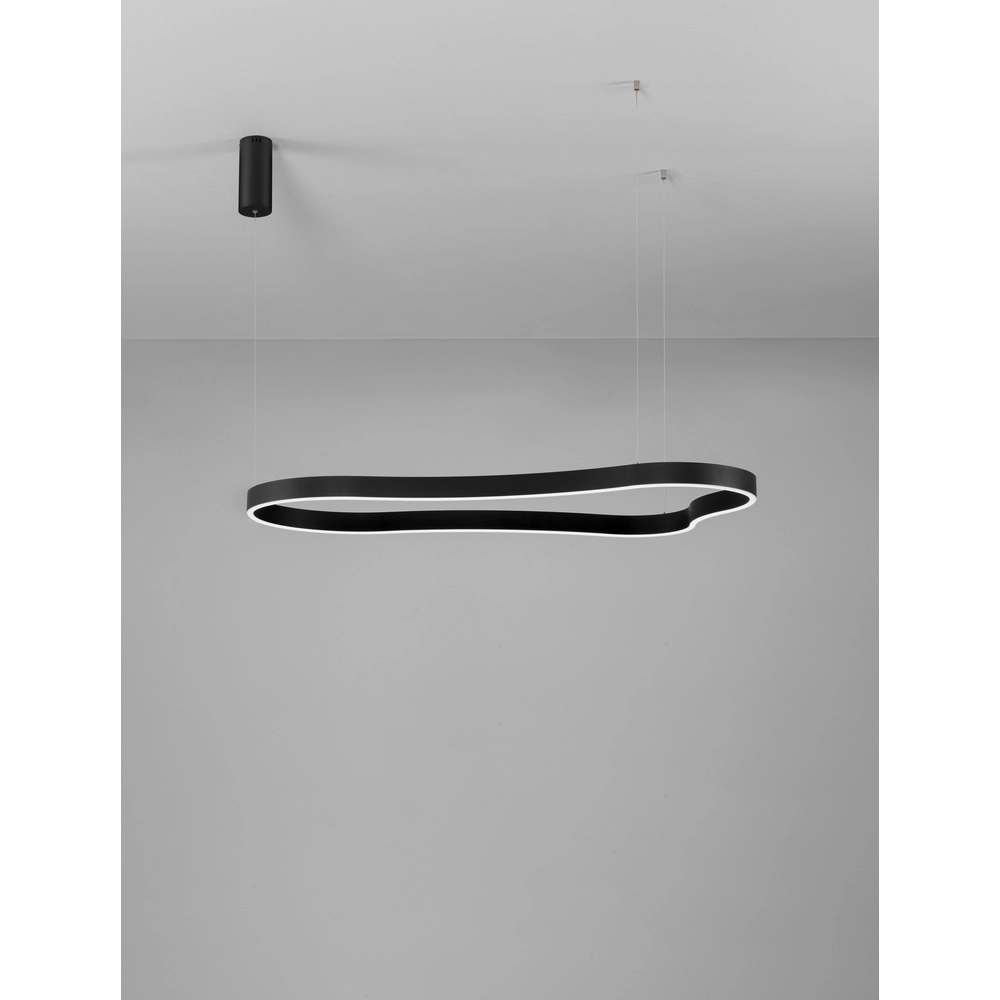 Natuurlijke vorm hanglamp Dussa zwart 120cm