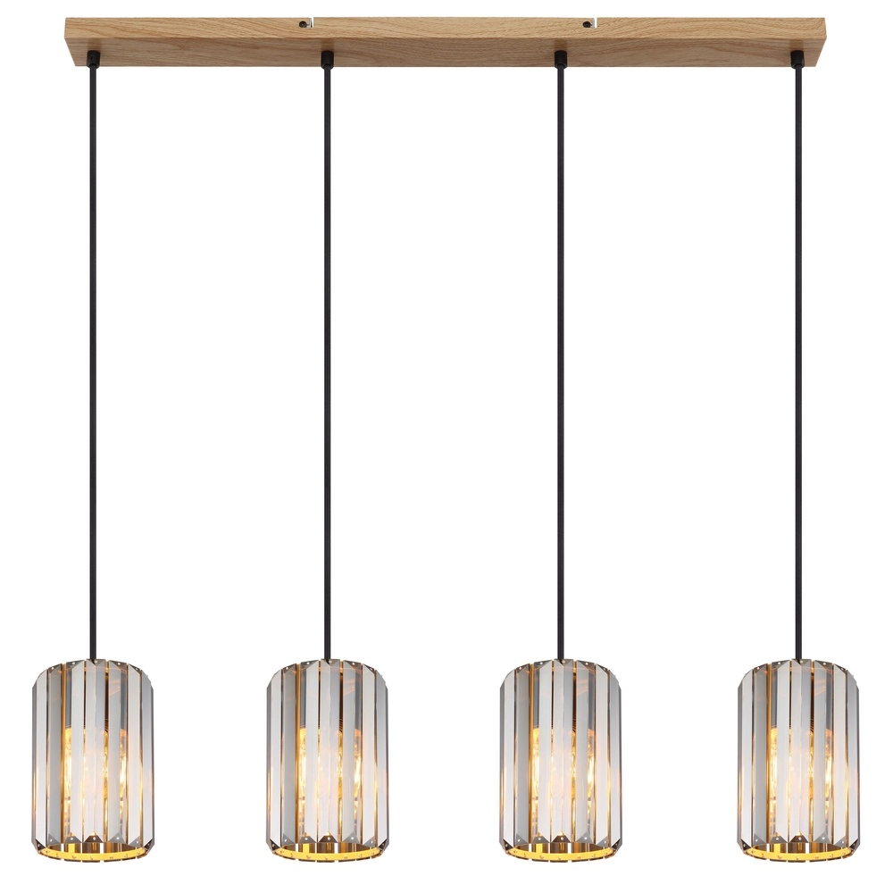 Hanglamp Run 4-lichts hout Globo 9007371519965