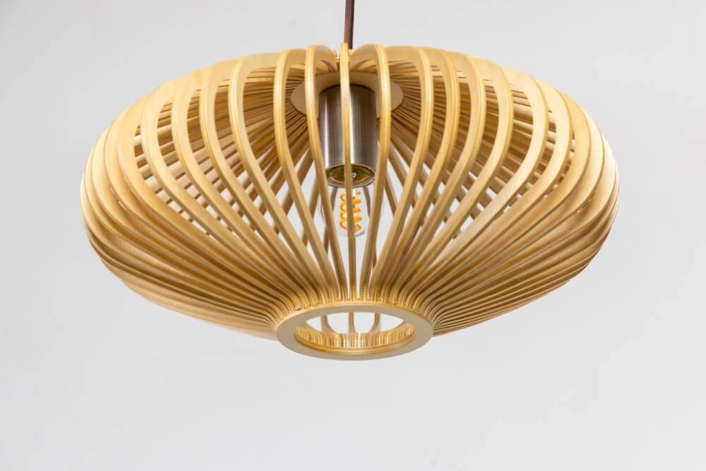Houten hanglamp Tess Ø 25cm plat ETH 8720195305361