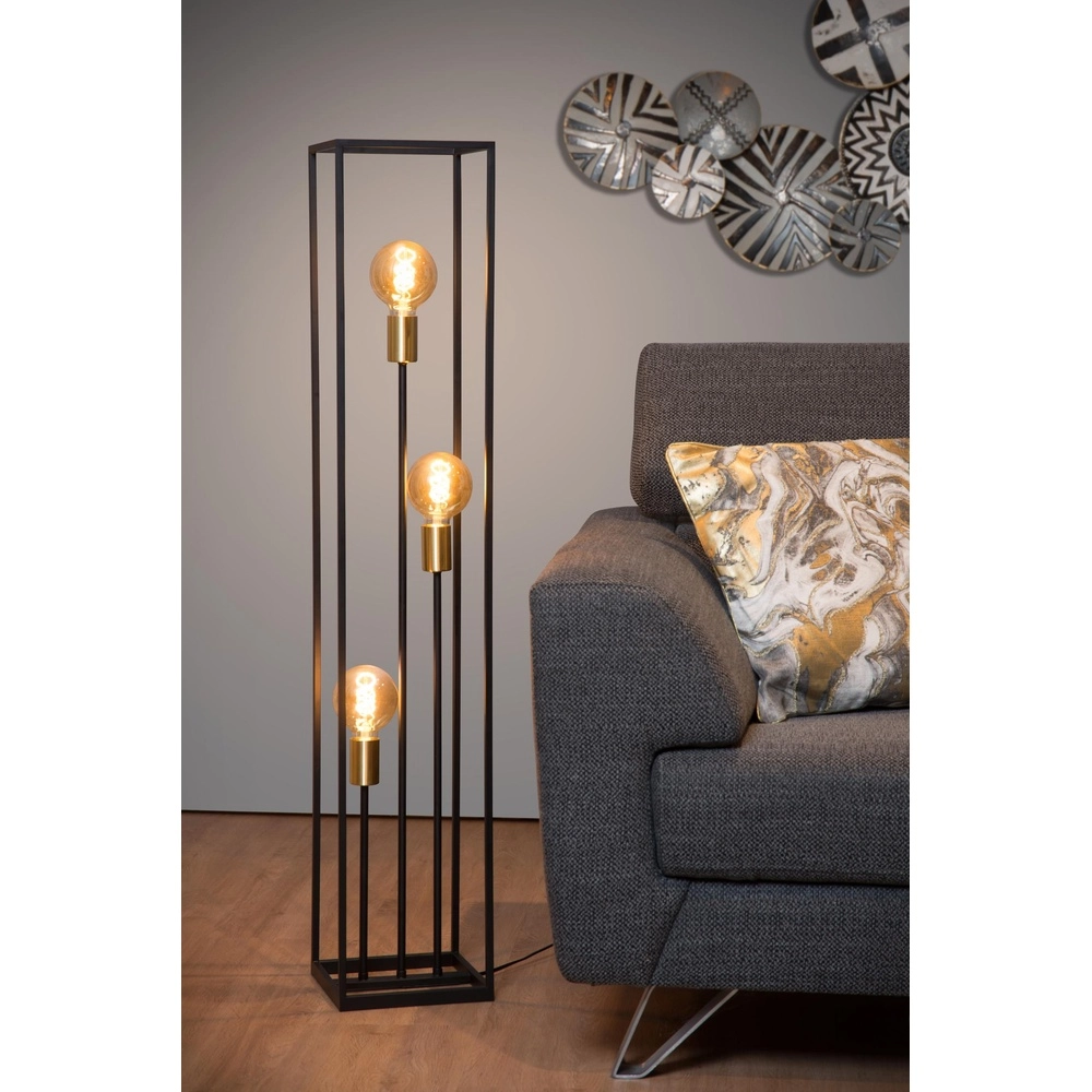 Vloerlamp Ruben zwart Lucide 5411212000200
