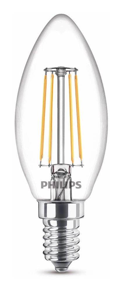 Lichtbron kaars 4,3W - E14 - 2700K - 470 lumen set van 2 Philips 8718699777616
