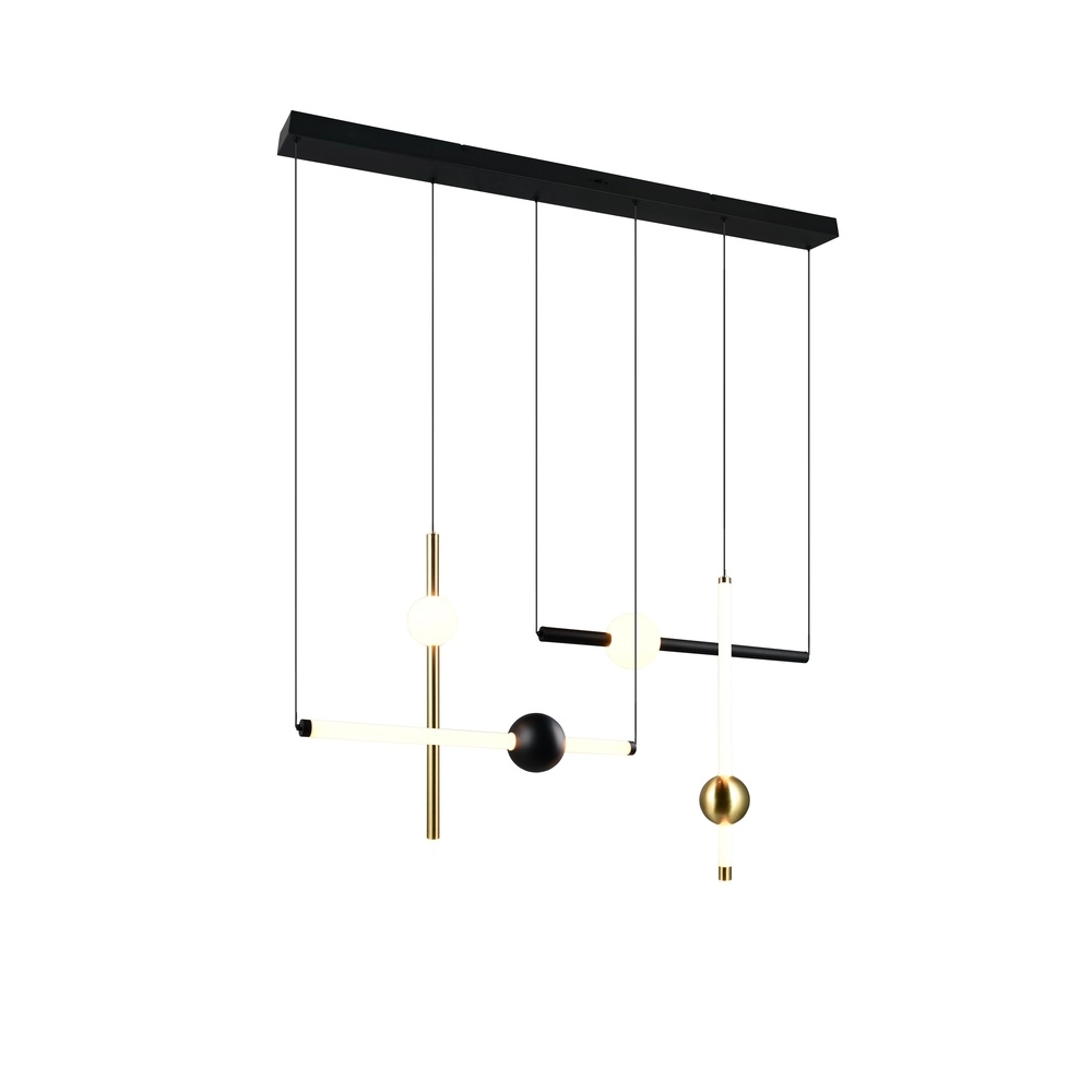 Moderne hanglamp Melita zwart met goud