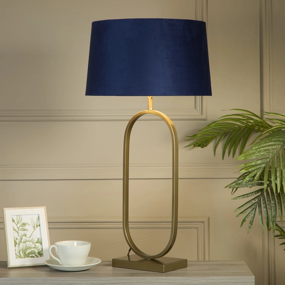 Tafellamp Modish brons met blauwe kap Searchlight 5053423306339