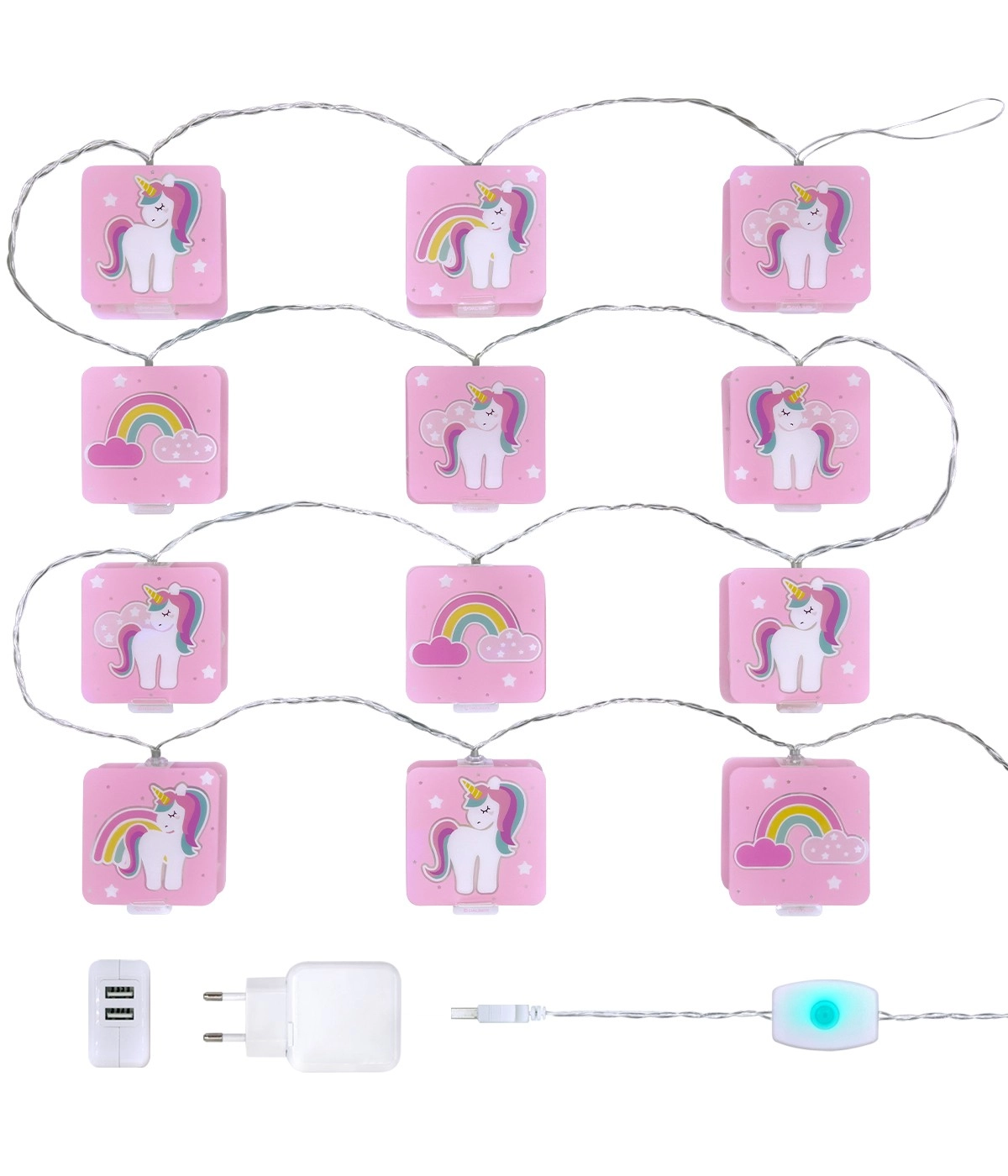 Lichtslinger Unicorns roze voor kinderkamer Dalber 8420406415956