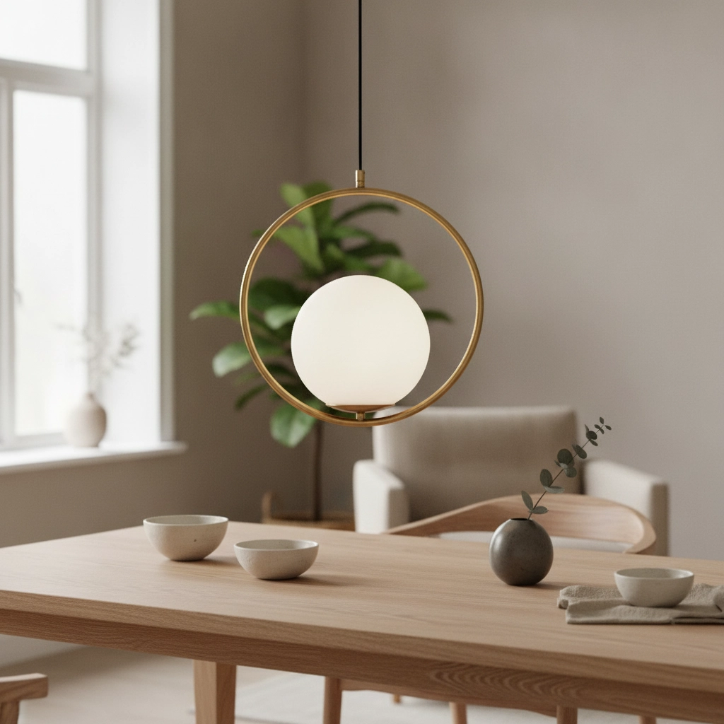 Design hanglamp Obitar enkel rond goud