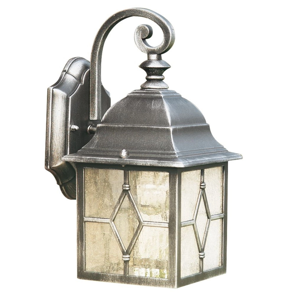 Klassieke muurlamp Genoa Down zwart zilver