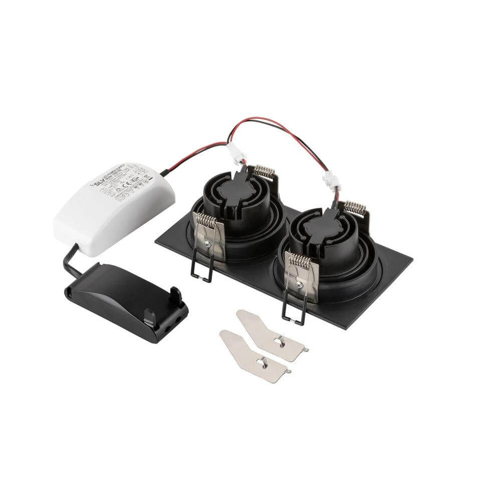 Zwarte inbouwspot New Tria 155 2x Led 3000K SLV 4024163297059