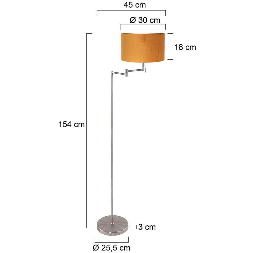 Vloerlamp Bella metaal met gouden kap Steinhauer 8712746174519