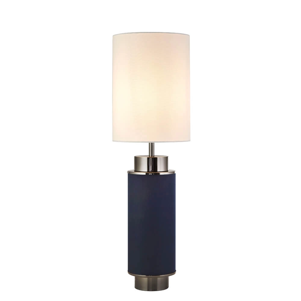 Tafellamp Flask 72cm nikkel met vintage blauw