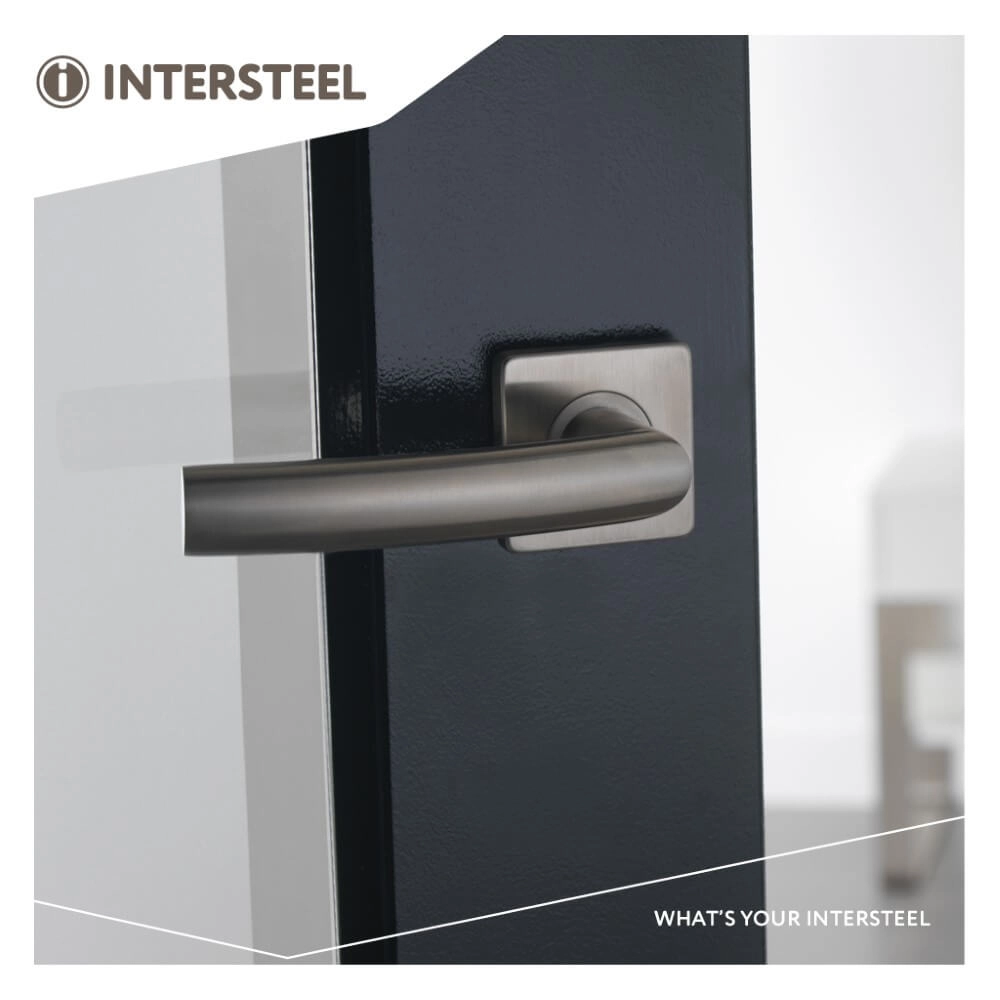 Deurklink Blok vierkant rozet RVS Intersteel 8714186127896